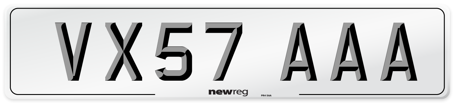 VX57 AAA Number Plate from New Reg